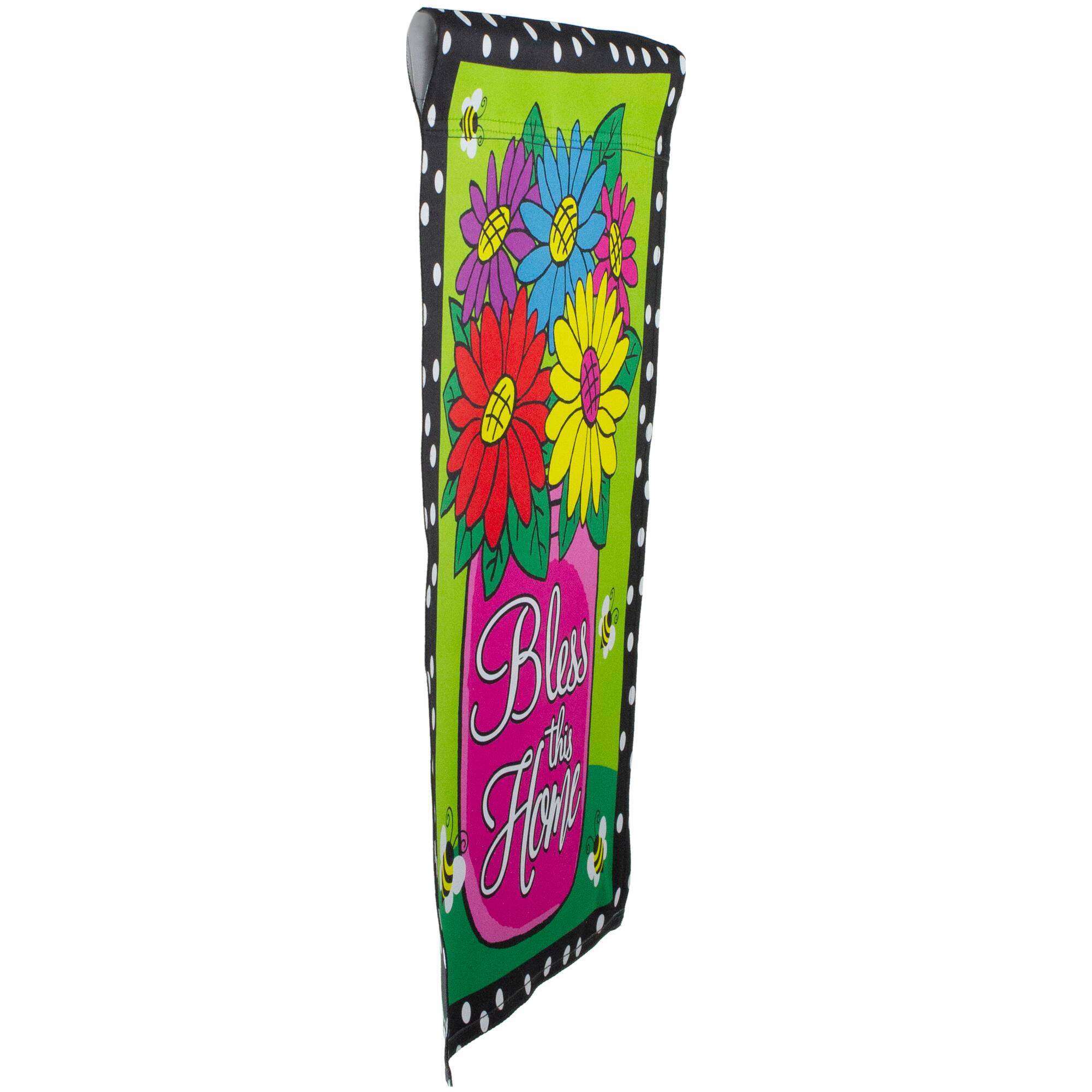 Bless this Home Bouquet with Vase Outdoor Garden Flag 12.5" x 18"
